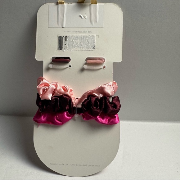 Claw Clip & Hair Twister Set 5pc A New Day Pink and Burgundy Scrunchie Set - Picture 3 of 5